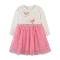 Wholesale Girl s Dresses Jumping Meters Party Tutu Girls With Animals Print Mesh Princess Baby Costume Birds Frocks Birthday Gifts Toddler Dress