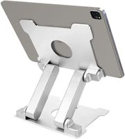 Wholesale Quality Tablet Stand Adjustable Foldable Eye Level Aluminum Solid Up to in Tablets Holder for Microsoft Surface Series Tablets iPad Series Samsung Galaxy Silver