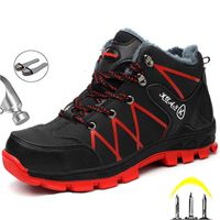 Wholesale Winter Boots Work Safety Shoes Waterproof Men Boots Work Shoes Outdoor Hiking Plush Warm Snow Boots Men Steel Toe Footwear
