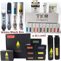 Wholesale TKO Extracts Vape Cartridges White Black Box Atomizers ml ml Oil Carts Thread Ceramic Coil E Cigarette Glass Tank Thick Wax Vapes Pen Vaporizer Packaging Empty