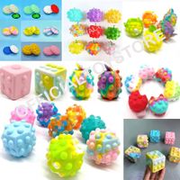 Wholesale 3D Fidget Toys Bubble Vent Ball Decompression Squeeze Balls Squishy Simple Dimple Game Sensory Toy for Autism Special Needs Stress