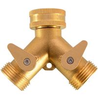 Wholesale Watering Equipments Inch Garden Hose Splitter Brass Y Shape Way Valve Faucet Taps Water Pipe Connector With Switch For Drop Ship