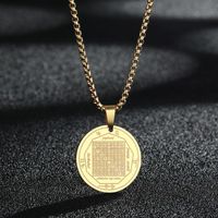 Wholesale Pendant Necklaces QIAMNI Vintage Magic Square Moon Amulet Necklace For Women Runes Charm Choker Occult Jewelry Talisman Christmas Gift