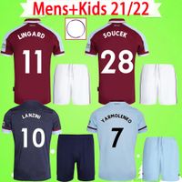 Wholesale Adult kids kit WEST soccer jerseys boys sets LINGARD HAM ANDERSON UNITED RICE NOBLE football shirts children man home away third utd top quality XL