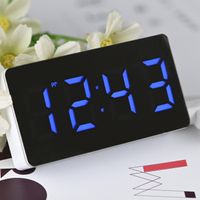 Wholesale LED Mirror Digital MINI Alarm Clock Snooze Table Clock Wake Up Mute Calendar Dimmable Electronic Desktop Clocks Must USB Work