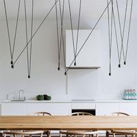 Wholesale Unique Design Match Line Led Chandelier Art DIY Geometric Ceiling Chandeliers Hanging Lamp For Shop Office Bar Light Fixtures
