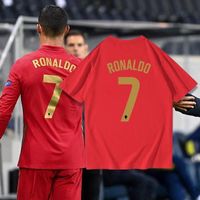 Wholesale RonaLdo Football Star Portugal Team Gym T shirt Men Short Sleeve Cotton Tshirts Casual Print Slim Tee Male Fitness Bodybuilding Casual Workout Tops Summer Clothing