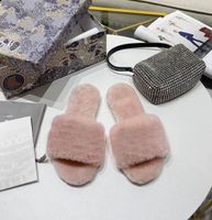 Wholesale Designer luxury wool shoes fall and winter indoor warm slippers comfortable soft fur sandals simple stylish outing