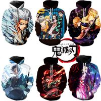 Wholesale Japanese anime ghost blade adult children s D digital color printing hooded men s and women s sweaterES92
