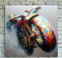 Wholesale Hand Painted Cool Bicycle Painting On Canvas Bicycle Oil Wall Art For Home Decoration pc Best Gifts To Friends Or Customers