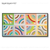 Wholesale Paintings Hand painted Unique Wall Art Abstract Painting Geometric Half Round Design Modern Acrylic