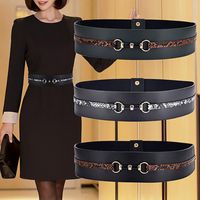 Wholesale Belts NO ONEPAUL Fashion Women All match Wide Waistband Snake Pattern Belt Decorative Skirt Elastic Lady