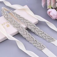 Wholesale Wedding Sashes Handmade Stunning Silver Rhinestone Belt Girdles For Bridal Dress Women Accessories Brides Sequin