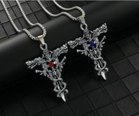Wholesale Titanium steel double dragon disc sword cross pendant free deliv ery