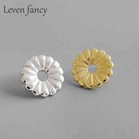 Wholesale Flower Post k Gold Over Sterling Silver Statement Turkish Hand Made Jewellery Girls Garland Stud Earrings