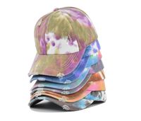 Wholesale Ponytail Baseball Caps Washed Hat Summer Trucker Pony Visor Cap Cross Criss Tie dyed Party Hats styles T10I106