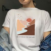 Wholesale Be A Force For Nature Camper Outdoor Women s T shirts Mountains Calling Travel Tshirt Vacation Matching Woman Clothing Dropship T Shirt
