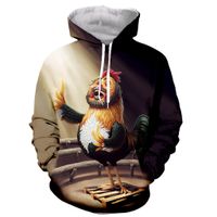 Wholesale Designer Hoodie Hen Cock Rooster Chick Funny Fashion Long Sleeves d Print Zipper hoodies sweatshirts jacket men women Dropshipping P0Y9