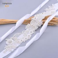 Wholesale Wedding Sashes TOPQUEEN S53 Pearl Beaded Belt Belts Cocktail Dress Evening Dresses Feminine Lace Waist
