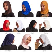 Wholesale Scarves Full Cover Faster Scarf Hijab Caps Cross Turban Hat For Women Islamic Underscarf Bonnet Solid Modal Neck Head CAGOULE