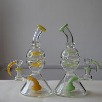 Wholesale Smoke glass water pipe bong unique oil wax rig include color hook bowl