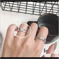 Wholesale Cluster Rings Jewelry Drop Delivery Sier Net Red Simple Female Roman Numeral Ins Fashionable Open Ring Versatile Mens Accessories Nc