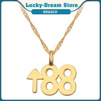 Wholesale Eighty eight Go Up Arrows Gold Pendant Necklace Hip hop Male Collar Jewelry Special Meaning Motorcycle Chain Roll Style Gift Necklaces
