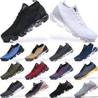 Wholesale vapor max mens womens running shoes Electric Green Noble Red Grey and Volt Laser Orange Bright Mango Oreo fashion trainers sports sneakers
