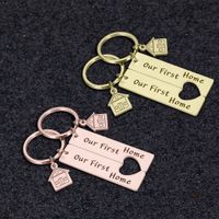 Wholesale 10Pieces Family Keychain Our First Home Couples Key Chain Anniversary Valentine Day Gift Boyfriend Girlfriend Love Gift for Families