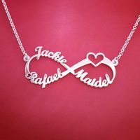 Wholesale Pendant Necklaces Customized Stainless Steel Infinity Name Necklace Boho Jewelry Personalized Heart Bridesmaid Gifts