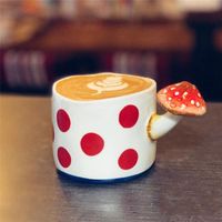 Wholesale Mugs Cartoon Cute Mushroom Cup Coffee Ceramic Mug Office Home Breakfast Creative Hand painted For Friends And Relatives