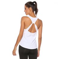 Wholesale Running Vest Lady Sexy Backless Workout Yoga Shirts Quick Dry Athletic Tank Tops For Women Sleeveless Sport Fitness T Shirt1