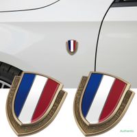 Wholesale France Flag Shield Emblem Sticker For Peugeot Citroen Renault DS Koleos Logan Fluence Duster Megane C4 Fender Logo Car Styling