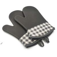 Wholesale Silicone Oven Gloves Kitchen Microwave Mitts With Non Slip Heat Resistant Cooking Baking Grilling Tools RRD11593