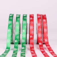 Wholesale Hair Accessories y Roll mm Christmas Ribbon Printed Satin For Gift Wrapping Wedding Decoration DIY Bows