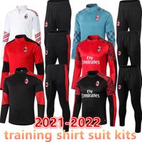 Wholesale 2021 adult kit Long sleeves AC milan jacket uniforms tracksuits soccer jersey train football coat training shirt suit kits