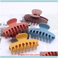 Wholesale Hair Jewelry Jewelryhair Clips Barrettes Fashion Candy Color Big Claw For Women Punchy Grip Bun Hairclip Bathing Make Up Style Tools Aesso