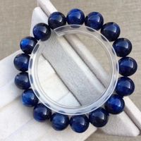 Wholesale Blue Kyanite Gemstone Round Bead Stretch Bracelets mm Best Gift For Women Female Men Cat Eye Effect Reiki Stone AAAAA