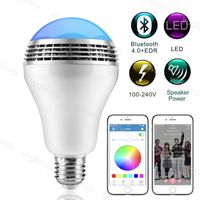 Wholesale LED Bulbs RGB Wireless Bluetooth Audio Speaker Music Player Dimming Party Light With APP Remote Control DHL