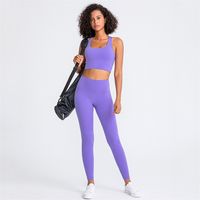 Wholesale Yoga Set Tight Leggings Sports Clothing Sexy Beauty Cross Bra Top Pants Sport Suit Workout Clothe For Women Sportwea