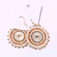 Wholesale Big Round Crochet Earrings for Women Seed Beads Ethnic Charm Dangle Drop Earring Fashion Jewelry Gift Wholale