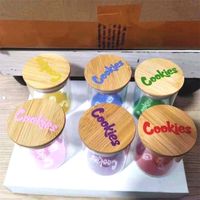 Wholesale Cookies Glass Jars with Airtight Bamboo Lids Tobacco Spice container For Spice Coffee Beans Candy Nuts Herbs