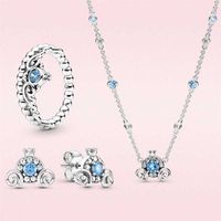 Wholesale 925 silver Earrings Pumpkin Car Crown series Necklace Ring Shining zircon fashion jewelry women Loved gift