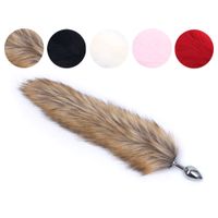 Wholesale 5 Color Fox Anal Tail Metal Butt Plug Beads Erotic Adult Gay Sex Toys for Woman Men Prostate Couples Games Stuff