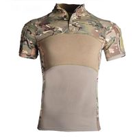 Wholesale Multicam Camo Short Sleeve T Shirt Military Army T Shirt Men Hunt Combat Camouflage Tactical Uniform Gym Clothing