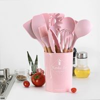 Wholesale Silicone Kitchen Tool Piece Set Egg Whisk Shovel A Soup Spoon Food Clip Leaky Spoons Oil Brush For Suit