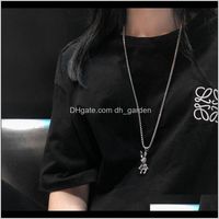 Wholesale Pendants Jewelrynecklace Womens Net Red Ins Tide Long Model Simple Autumn And Winter Hundred Sweater Chain Pendant Necklaces Drop Delivery