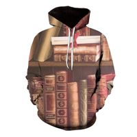 Wholesale Rolling Stones ancient book pattern men s D printing hoodie drawstring round neck high quality American sweatshirt autumn and winter
