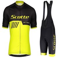Wholesale Racing Sets Green Scotte Summer Short Sleeve Cycling Jersey Men Breathale Mountain Bike Quick Dry Clothes