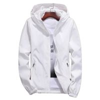 Wholesale Jacket women white S XL plus size loose thin couple hooded tops spring autumn gray blue waterproof cargo coats LD1303